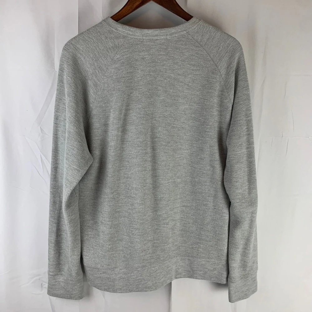 Banana‎ Republic Sweatshirt Mens Medium Gray Long Sleeve Thermal Texture